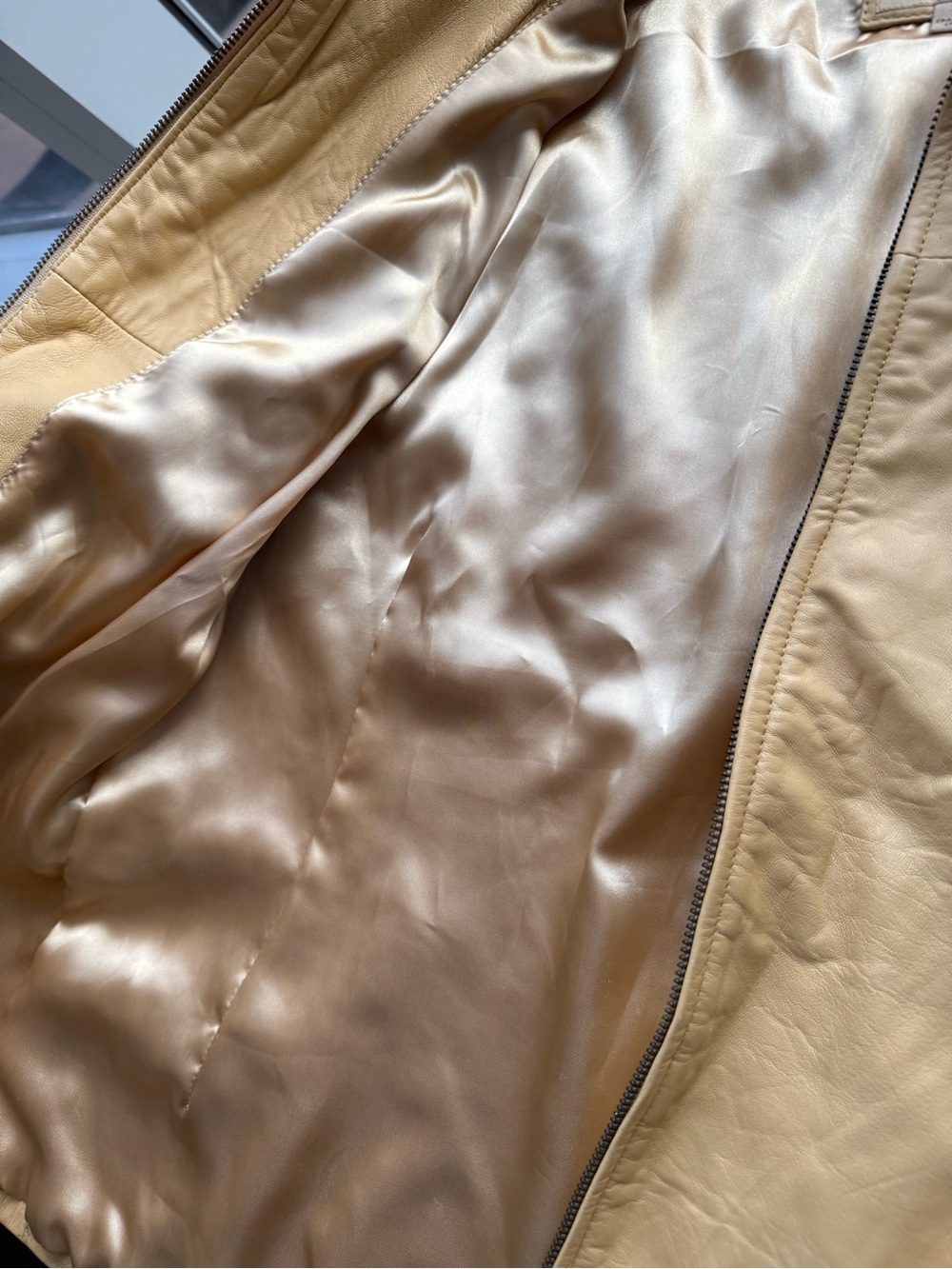 Wilsons Leather Mustard Yellow Zip Collar Jacket - Picture 5 of 7